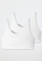 Confezione da 2 bustier senza coppe cotone biologico bianco - 95/5