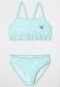 Bikini gebreide stof SPF40+ hartjes schildpad ruches lichtgroen - Aqua