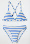 Bikini brassière in maglieria riciclata SPF40+ a strisce blu chiaro - Aqua Teen Girls