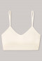 Bustier with cups V-neck matte cream - Seamless light