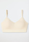 bustier with cups V-neck matt sand - Seamless light