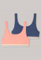 Brassières lot de 2 jersey pêche / bleu nuit - Surfer Style