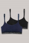 Bustiers 2-pack biologisch katoen kant donkerblauw/zwart - 95/5
