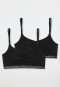 Lot de 2 brassières, dentelle, coton bio noir - 95/5