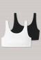 Bustiers 2-pack organic cotton wit/zwart - 95/5