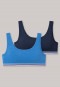 Brassières lot de 2 rayures bleu/bleu foncé - 95/5