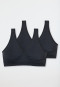 Bustier 2-pack black - Seamless Light