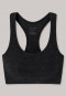 Bustier met cups dubbelrib racerback antraciet - Personal Fit Rippe