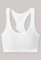 Bustier mit Cups Doppelrippe Racerback weiß - Personal Fit Rippe