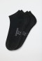 Confezione da 2 paia di calzini per sneakers da donna in cotone biologico, nero - 95/5