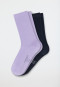 Women's socks 2-pack organic cotton lavender/midnight blue - 95/5