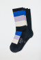 Women's socks 2-pack solid/striped multicolored - Long Life Cool
