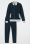 Vrijetijdspak interlock opstaande kraag rits manchetten nachtblauw - Warming Nightwear