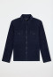 Shirt long-sleeve velour chest pockets midnight blue - Mix+Relax