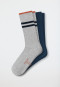 Men's socks 2-pack organic cotton taupe/denim blue - 95/5