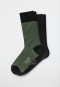 Herrensocken 2er-Pack Pima Baumwolle uni gemustert dunkelbraun/grün - Long Life Cool