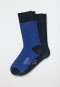 Men's socks 2-pack Pima cotton solid patterned midnight blue/royal blue - Long Life Cool