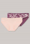 Lot de 2 slips taille basse motif fleuri violet / rosé - selected! premium