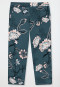 Pants 3/4-length interlock floral print blue-green - Mix+Relax