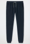 Pants long sweatwear organic cotton Tencel cuffs stripes dark blue - Mix & Relax