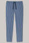 Lange broek van geweven stof, boordjes en strepen blauw - Mix + Relax