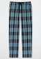 Hose lang Flanell Organic Cotton Karos petrol - Mix+Relax