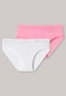 Hüftslips 2er-Pack Feinripp Organic Cotton Hund weiß/pink - Feinripp Multipacks