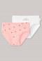Hipsters 2-pack fine rib organic cotton dots lettering pink/white - Natural Love