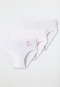 Confezione da 2 slip in cotone biologico a costine sottili, con morbido elastico in vita e motivo di orsetti, a righe, bianco/rosa - Natural Love