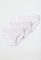 Confezione da 3 slip hipster, a coste fini, cotone biologico, bianco/con pois rosa