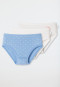 Hipster briefs 3-pack dots blue / white - Fine Rib