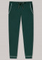 Lounge pants long/extra-long modal piping dark green - Mix & Relax