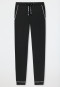 Lounge pants long/extra-long modal piping black - Mix & Relax