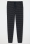 Pantaloni lounge lunghi con polsini, fine interlock, fantasia, marrone scuro - Mix+Relax