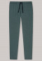 Loungehose lang Feininterlock dunkelgrün gemustert - Mix+Relax