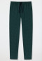 Long lounge pants fine interlock organic cotton patterned dark green - Mix & Relax