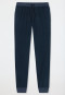Loungebroek lang fleece manchetten donkerblauw - Mix+Relax