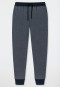 Loungehose lang Fleece Bündchen nachtblau - Mix+Relax