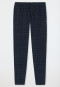Pantalon d'intérieur long polaire à carreaux bleu foncé/gris - Mix & Relax