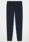 Pantaloni lounge lunghi in pile con motivo decorativo a quadri in tonalità blu scuro/grigio - Mix+Relax