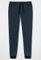 Long jersey lounge pants drawstring dark blue-light blue check -Mix & Relax Cotton