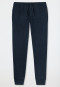 Long jersey lounge pants cuffs dark blue - Mix & Relax Cotton