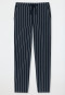 Lounge pants long jersey stripes dark blue patterned - Mix+Relax