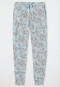 Lounge pants long modal cuffs bluebird patterned - Mix+Relax