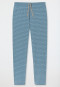 Pantaloni lounge lunghi in cotone organico blu-grigio a fantasia - Mix+Relax