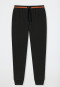 Loungehose lang Organic Cotton Bündchen Streifen anthrazit - Mix+Relax