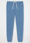 Loungehose lang Organic Cotton Bündchen Streifen blau meliert - Mix+Relax
