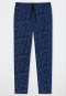 Long midnight blue patterned lounge pants in organic cotton – Mix & Relax