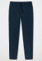 Loungebroek lang biologisch katoen petrol met patroon - Mix+Relax