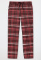 Pantalon d'intérieur long flanelle tissée à carreaux rouge-marron - Mix+Relax